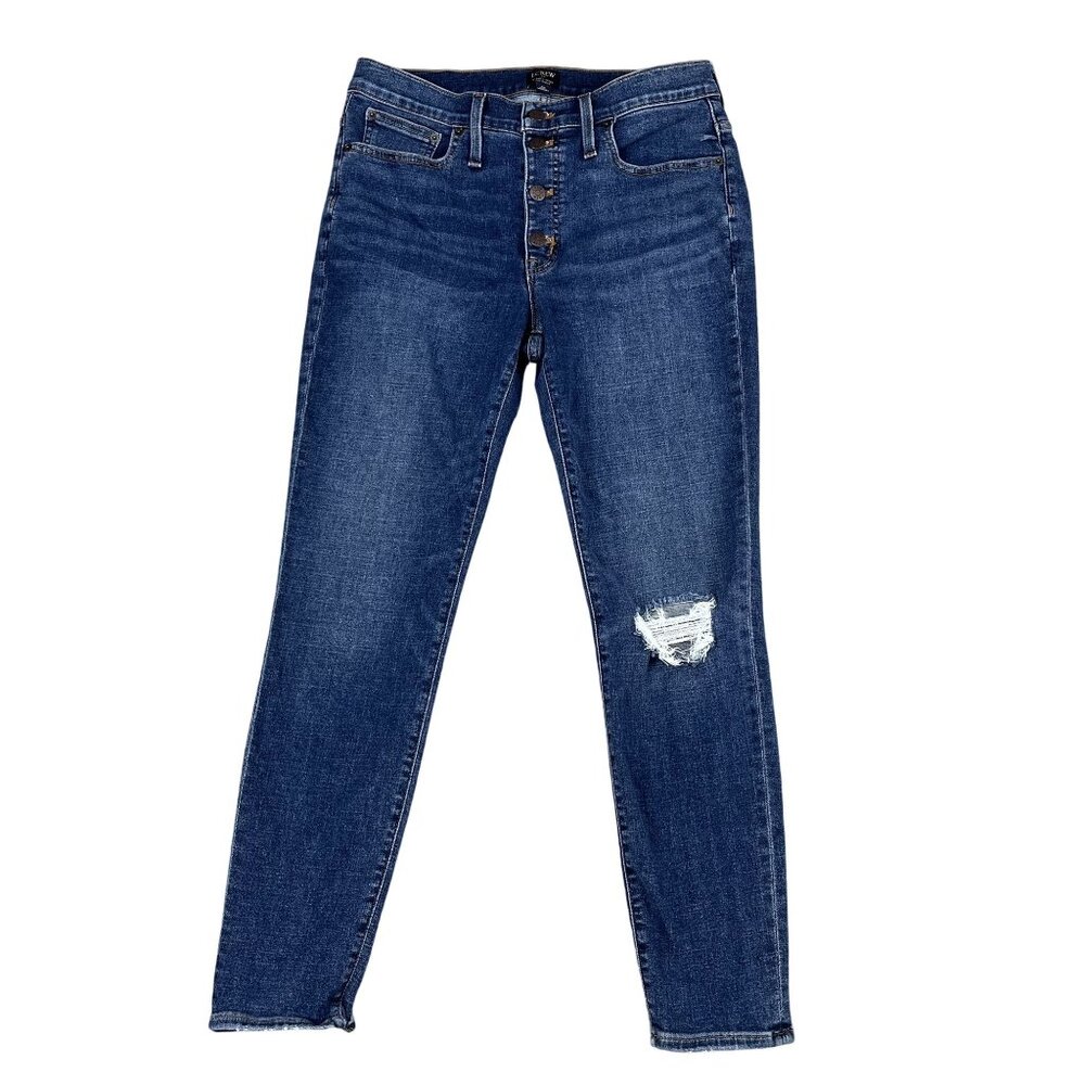 J.Crew Jeans Women’s 30 9" Mid Rise‎ Skinny Button Fly Denim